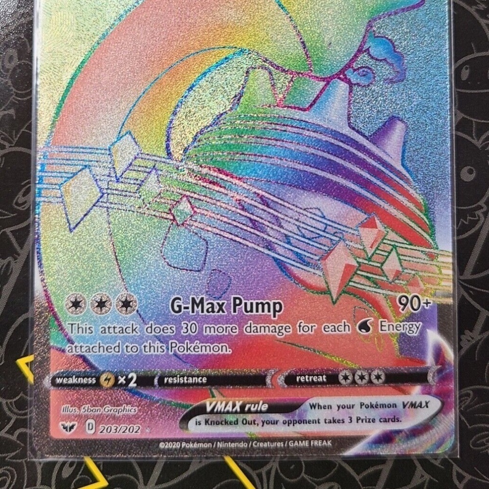 Lapras VMAX Sword & Shield Base Set 203/202 Holo Secret Rare - Picture 2 of 2